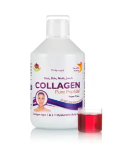Colagen Lichid Hidrolizat Tip 1 și 3 cu 10 000 mg + Acid Hialuronic 50 mg + Biotina 5000 mcg + Cupru + Siliciu + Vitamina C, B5, B6, B12 – Sticlă cu 500 ml