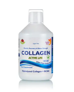 Colagen Lichid Hidrolizat Tip 1, 2 și 3 cu 5000 mg Active Life + Complexul BCAA + Vitamina C, B5, B6 + Acid Hialuronic – Sticlă cu 500 ml - Image 2