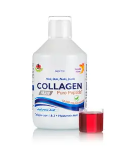 Colagen Lichid Hidrolizat MAN Tip 1 si 3 cu 10000 Mg – Formulă pentru Bărbati + Acid Hialuronic + Vitamina E + Cupru + Siliciu + Vitamine – Sticlă cu 500 ml