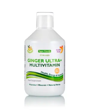Ginger ULTRA+ Multivitamine + Fier cu 54 Ingrediente Active – Produs Vegan – Sticlă cu 500 ml - Image 2