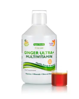 Ginger ULTRA+ Multivitamine + Fier cu 54 Ingrediente Active – Produs Vegan – Sticlă cu 500 ml