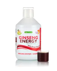 Ginseng Energy 2000 Mg cu Ginseng Siberian + Panax Ginseng + Ghimbir + Vitamine – Energie și Vitalitate – Produs Vegan – Sticlă cu 500 ml