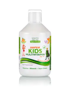 Super Kids Multivitamine Lichide pentru Copii cu 28 Ingrediente: Vitamine + Minerale + Mix de Verdeturi si Extracte – Sticlă cu 500 ml