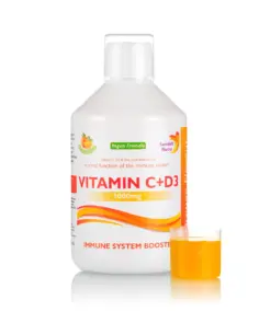 Vitamina C Lichidă 1000 Mg + Vitamina D3 + Zinc – Produs Vegan – Sticlă cu 500 ml