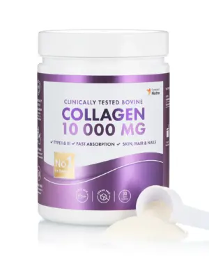 Colagen Hidrolizat Pulbere Tip 1 și 3 cu 10.000 mg la Doza Zilnică – Cutie cu 300 g