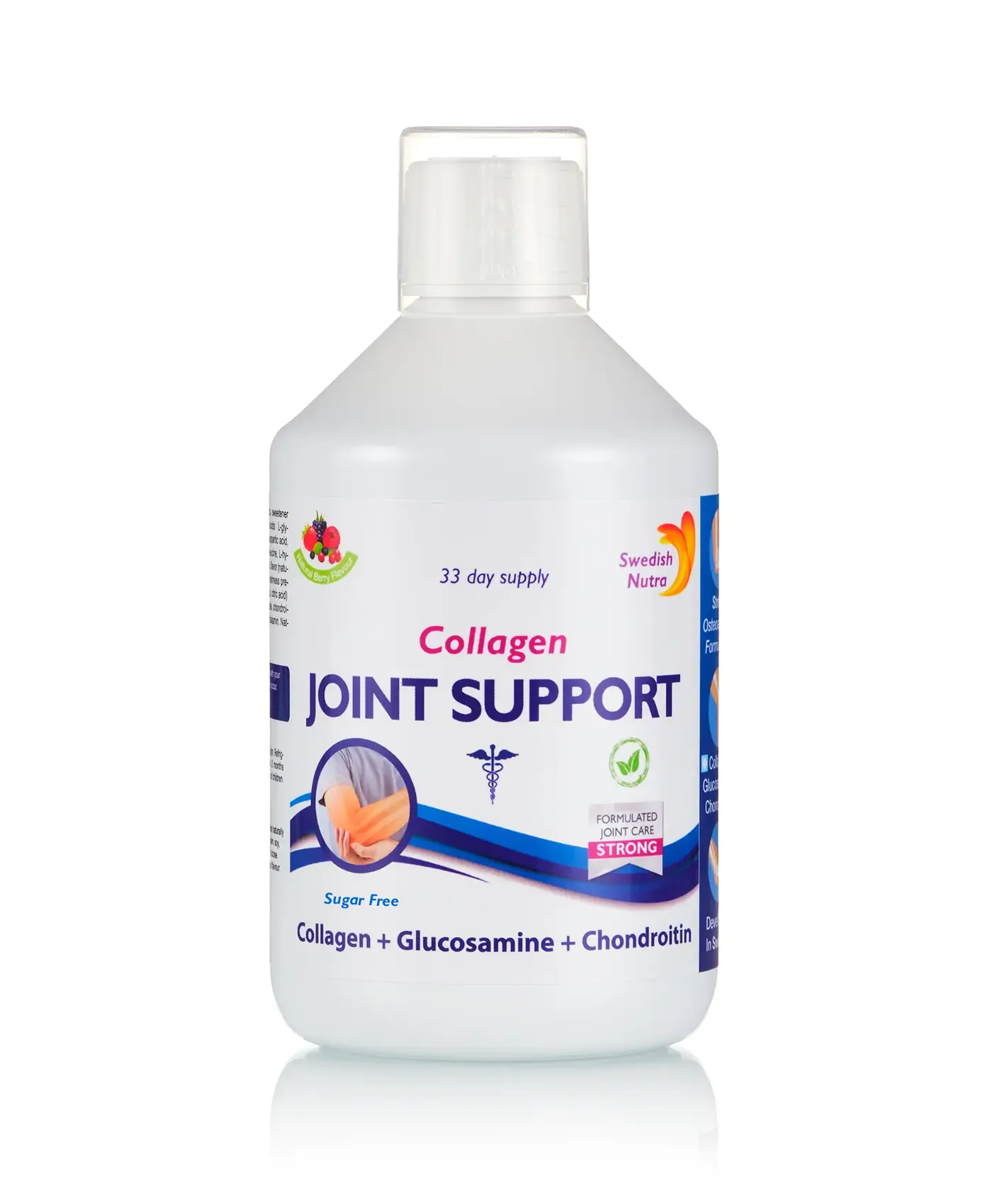 Colagen Lichid Hidrolizat Tip 1, 2 si 3 JOINT SUPPORT cu 5000 mg + Glucozamină + Condroitină + MSM + Turmeric + Ceai Verde + Vitamina C, B12, D3 - Sticla cu 500ml - Image 2