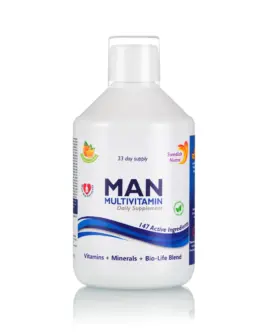 Multivitamine Lichide pentru Bărbați cu 147 Ingrediente Active: Vitamine + Minerale + Aminoacizi + Verdețuri – Sticlă cu 500 ml