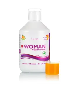 Multivitamine Lichide pentru Femei cu 147 Ingrediente Active: Vitamine + Minerale + Aminoacizi + Verdețuri – Sticlă cu 500 ml