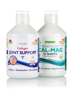 Pachet Dureri Articulații, Densitate Osoasă, Sistem Muscular: Joint Support – Colagen Lichid Tip 1, 2 si 3 cu 5000 Mg + CAL- MAG