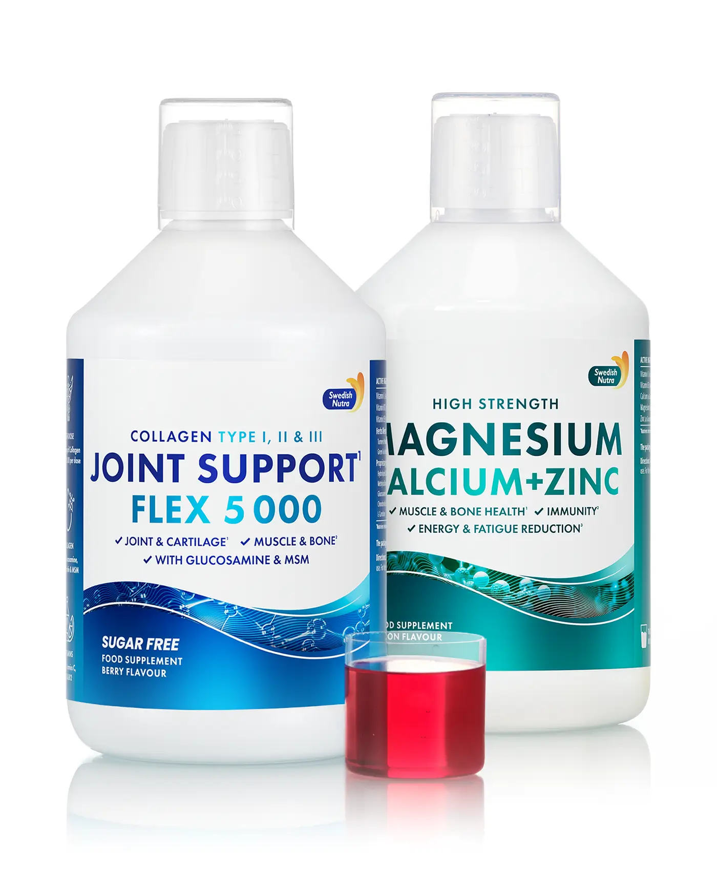 Pachet Dureri Articulații, Densitate Osoasă, Sistem Muscular cu Joint Support – Colagen Lichid Tip 1, 2 si 3 cu 5000 Mg + CAL- MAG