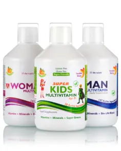 Pachet Family cu Multivitamine Lichide pentru Femei, Bărbați și Copii – 500ml – Conține 3 Sticle