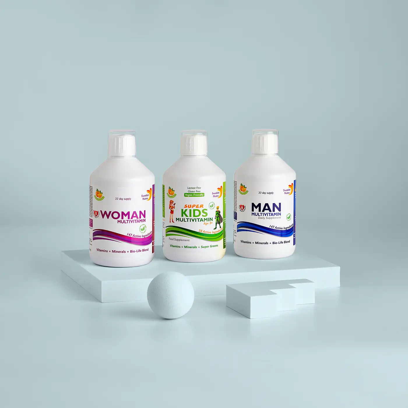 Pachet Family cu Multivitamine Lichide pt Femei, Barbati si Copii – 500ml Pachet Family cu Multivitamine Lichide