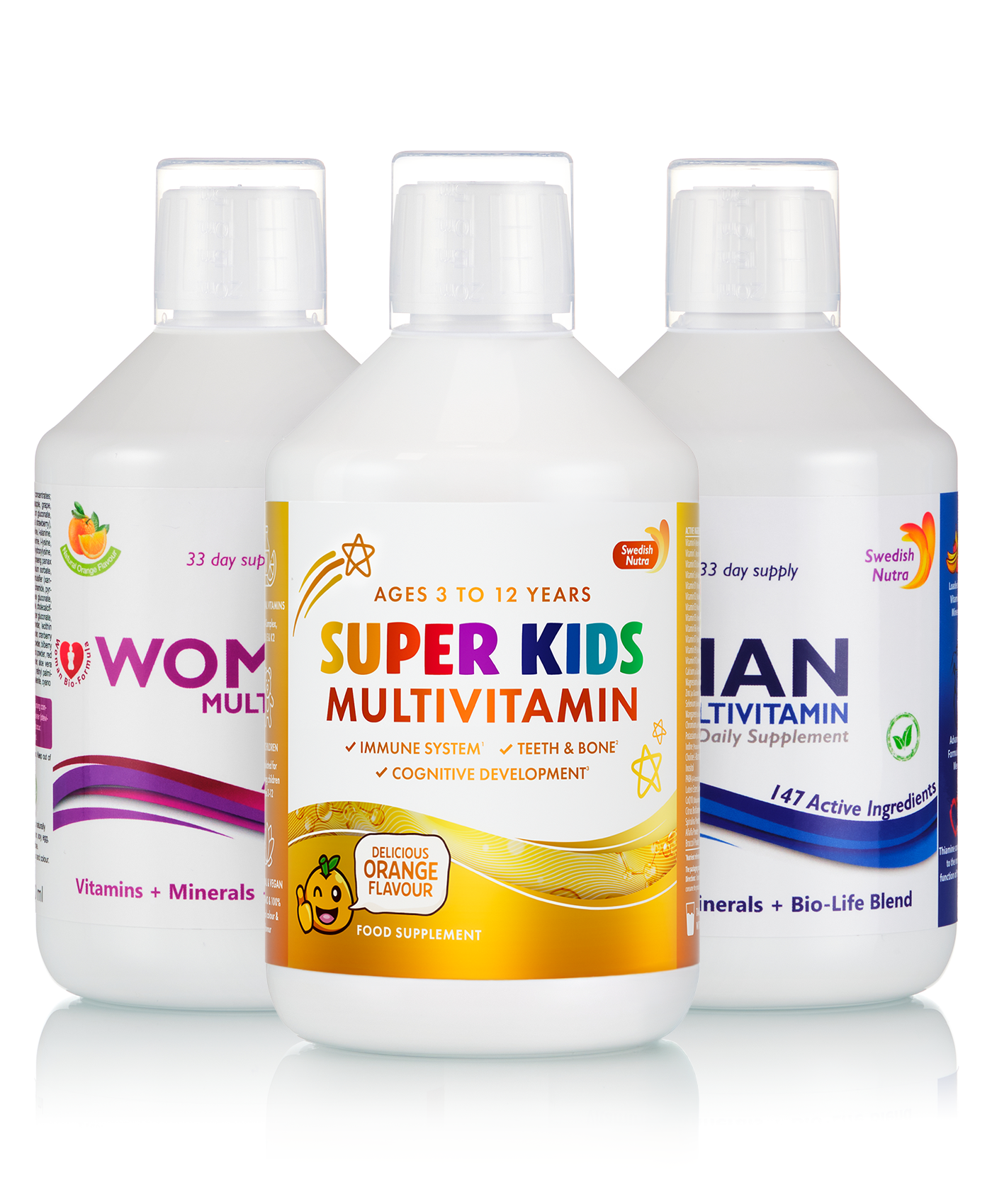 Pachet Family cu Multivitamine Lichide pt Femei Barbati si Copii