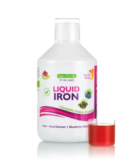 Fier Lichid – Complex cu 15 Ingrediente Active – Fier + Vitamina C + Complex B + Acai + Afine + Mix de Fructe și Verdețuri – Produs Vegan – 500 ml