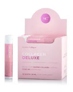 Colagen Deluxe - 20 Shots - Colagen Marin Hidrolizat Lichid cu 12.500 mg + Acid Hialuronic 75 mg + Biotina 5000 mcg + MSM 125 mg + Zinc + Siliciu + Vitamine