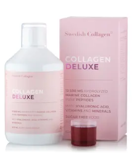 Colagen Deluxe (din Pește) - Lichid, Hidrolizat Tip 1 și 3 cu 12.500mg + Acid Hialuronic 75 mg + Biotină 5000 mcg + MSM + Zinc + Siliciu + Vitamine – 500 ml