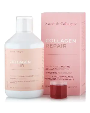 Colagen Repair (din Pește) – Lichid, Hidrolizat de Tip 1 și 3 cu 10.000mg + Acid Hialuronic + Biotină + MSM + Zinc + Siliciu + Vitamine – 500ml