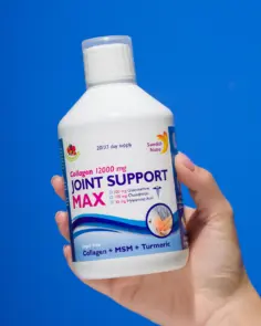 Joint Support Max – Colagen lichid hidrolizat de tip 1, 2 si 3 cu 12000 mg + Vitamina C + Vitamina D + Acid Hialuronic + MSM + Seleniu – 100% aroma naturala de fructe de padure