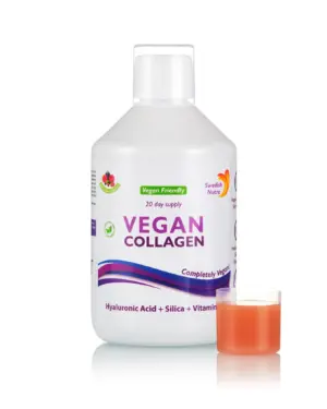 Colagen Vegan Lichid cu 5000 mg + Acid Hialuronic + Biotina + MSM + Aminoacizi + Vitamina C, D si E – sticla cu 500 ml