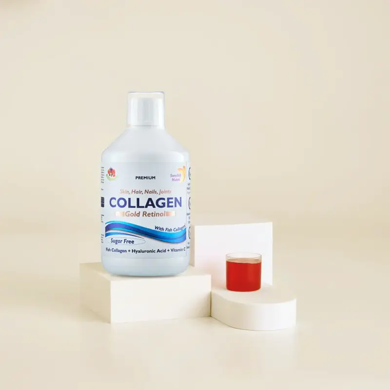 Colagen Gold Retinol fara zahar - Lichid, Hidrolizat Tip 1 si 3 cu 10.000 mg