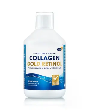 Colagen Gold Retinol fara zahar (din Peste) -Lichid, Hidrolizat Tip 1 si 3 cu 10.000 mg