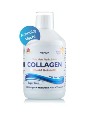 Colagen Gold Retinol fara zahar (din Peste) -Lichid, Hidrolizat Tip 1 si 3 cu 10.000 mg - Ambalaj Vechi