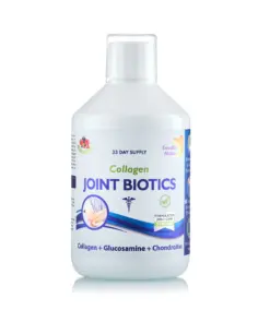 Colagen Joint Biotics - Lichid, Hidrolizat de Tip 1, 2 si 3 cu 5700 mg + Glucozamina+ Condroitina + MSM + Turmeric + Probiotice + Glutamina vegana + Vitaminele C, B1 si D3 - sticla cu 500 ml