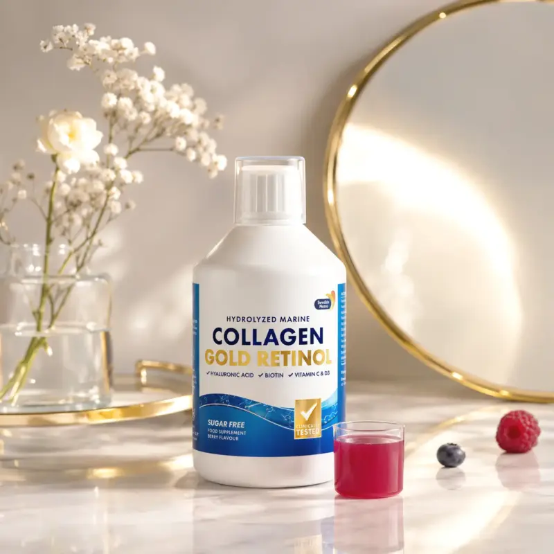 Colagen Marin Gold Retinol fara zahar -Lichid, Hidrolizat Tip 1 si 3 cu 10.000 mg Colagen Marin Gold Retinol fara zahar -Lichid, Hidrolizat Tip 1 si 3 cu 10.000 mg