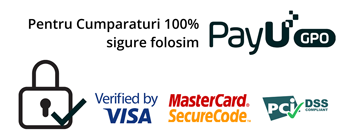Pentru plati 100% sigure, folosim PayU!