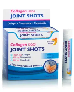 Joint Shots – 30 shots – Colagen lichid hidrolizat de tip 1, 2 și 3 cu 10.000mg + Glucozamină Sulfat + MSM + Condroitină + Turmeric + Ceai verde + Vitamina B12, C și D3