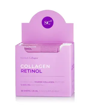 Colagen Retinol – 30 Shots – Colagen Marin Hidrolizat Lichid Tip 1 si 3 cu 12.500 mg + Retinol 800 mcg + Acid Hialuronic 75 mg + Biotina 5000 mcg + MSM 125 mg + Zinc 10 mg + Siliciu 25 mg + Vitamine - Image 2