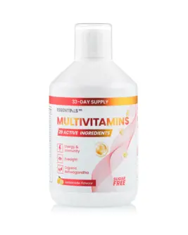 Multivitamine Lichide Ashwagandha + Luteina + Zeaxantina + Spirulina Organica + Sfecla cu 29 Ingrediente Active – Sticla