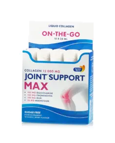 Joint Support Max 10 Shots Travel Pack – Colagen Hidrolizat Pure Peptide de Tip 1, 2 si 3 cu 12.000 mg pentru Oase, Dureri Articulare si Mobilitate Cutie