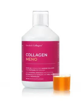 Colagen Meno - Colagen Marin Hidrolizat Lichid Tip 1 si 3 cu12.000 mg + Acid Hialuronic + Elastina + Coenzima Q10 + Mix de Plante pentru Menopauza + Vitamine si Minerale - 500 ml
