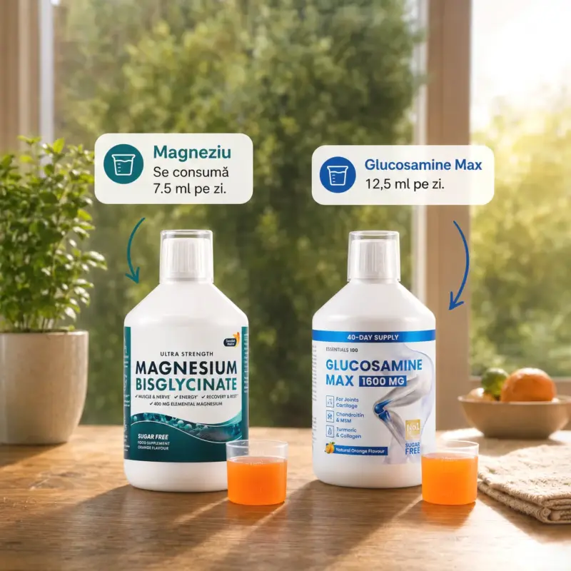 Mișcare Liberă – Duo Articulații & Oase - Glucosamine Max + Magneziu 4000 Administrare Mișcare Liberă – Duo Articulații & Oase - Glucosamine Max + Magneziu 4000 Administrare