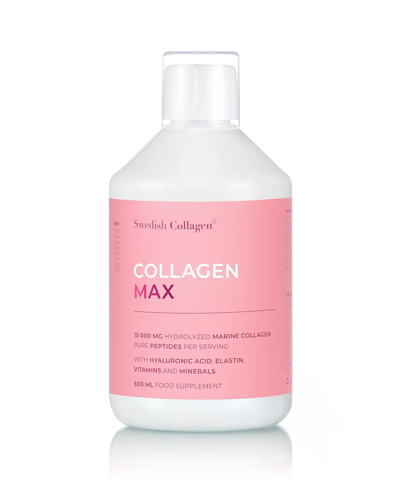 Collagen Max - Colagen Marin Hidrolizat Lichid 15.000 mg Tip 1 și 3 - Sticla 500 ml Swedish Collagen