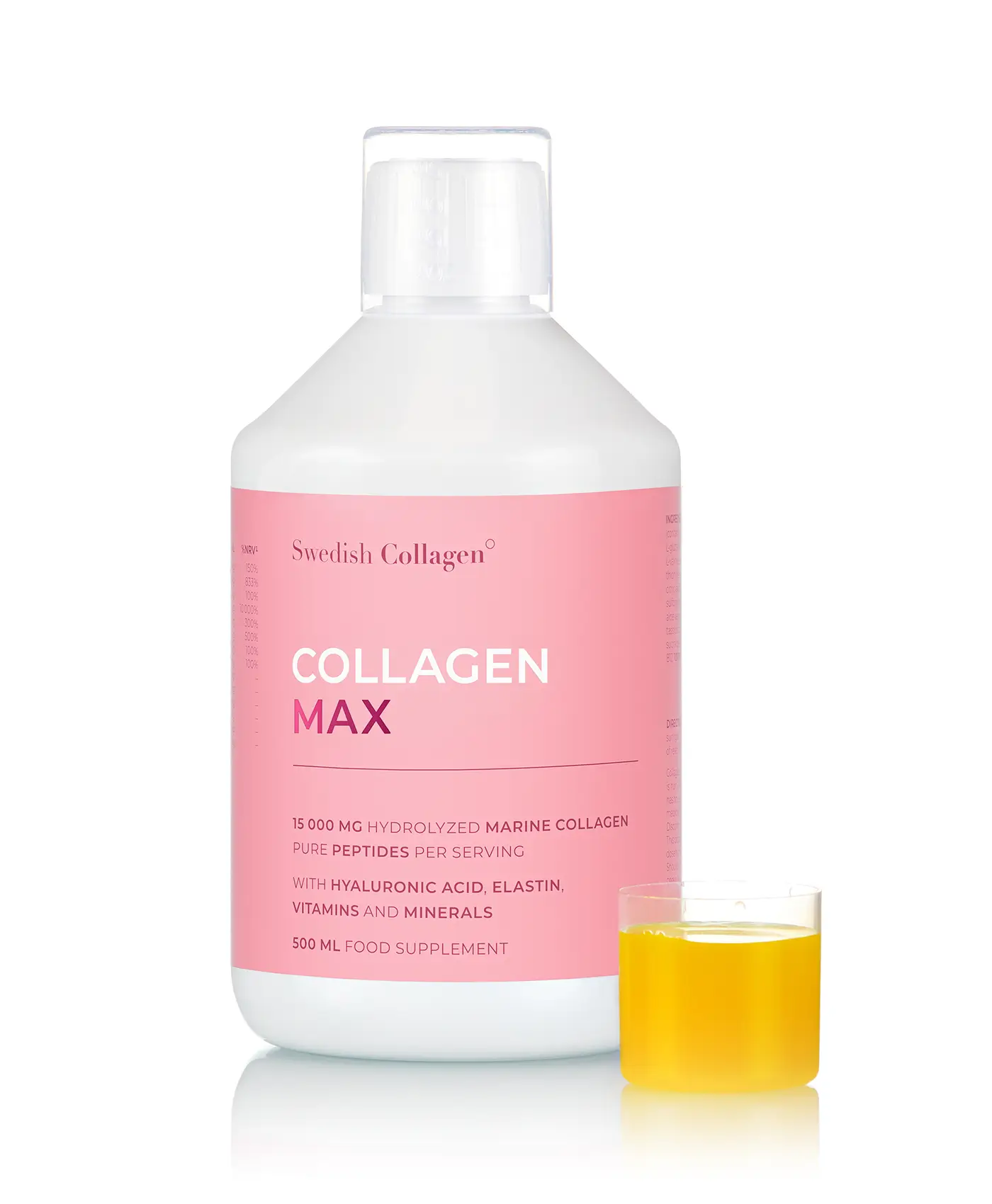 Collagen Max - Colagen Marin Hidrolizat Lichid 15.000 mg Tip 1 și 3 - Sticla 500 ml