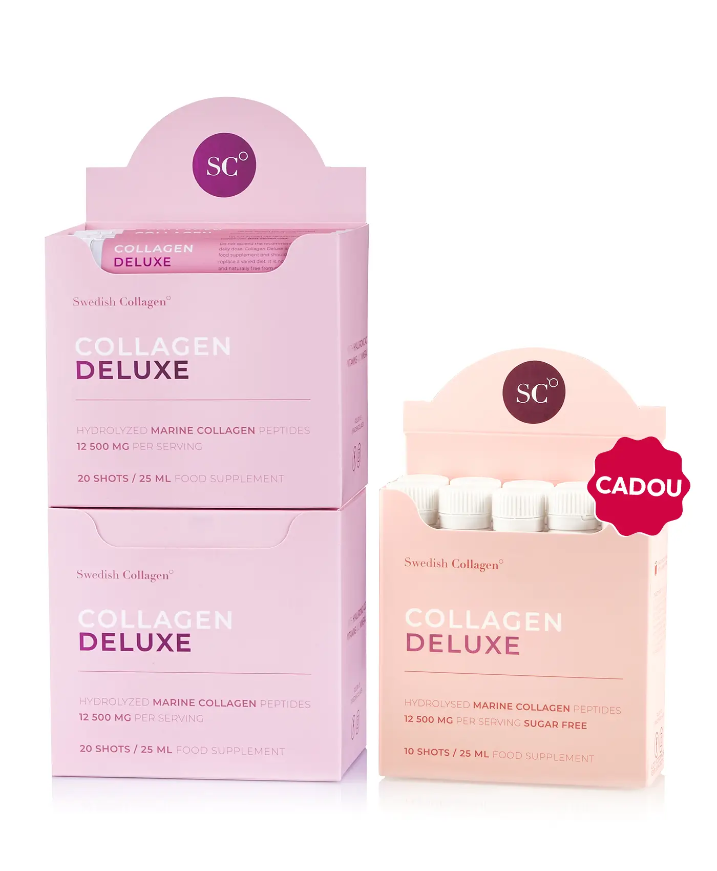Pachet Deluxe Shots - 2 cutii × Collagen Deluxe 20 Shots + Cadou Travel Pack 10 Shots