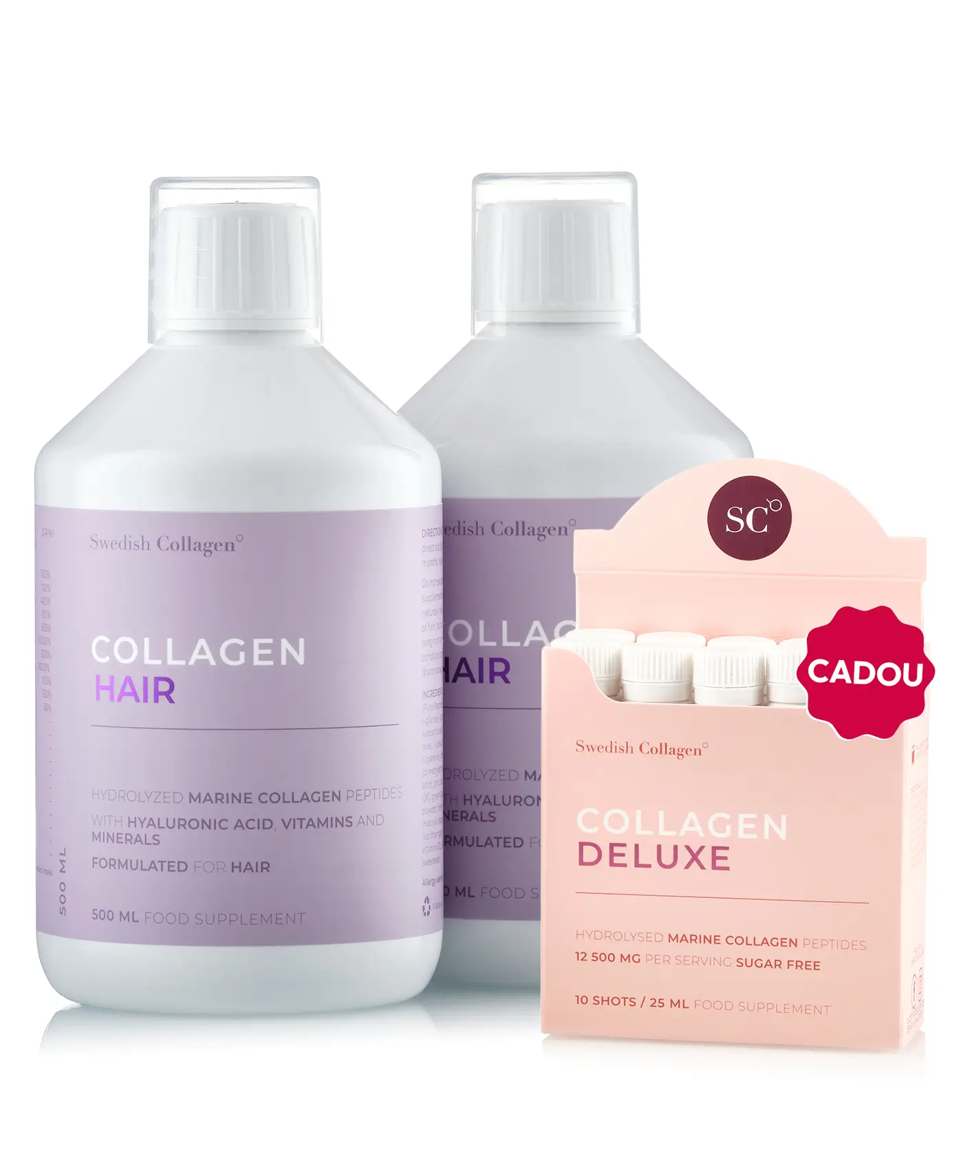 Pachet Hair - 2 sticle × Collagen Hair 500ml + Cadou Colagen Deluxe Travel Pack 10 Shots