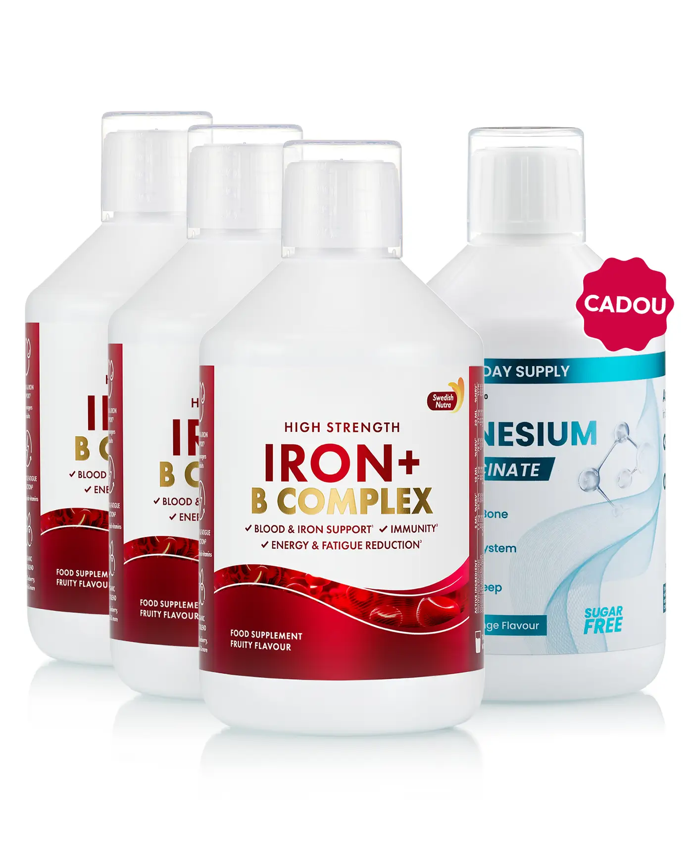 Pachet Fier & Magneziu – 3 sticle × Fier Lichid + Cadou Magneziu Essentials 500 ml