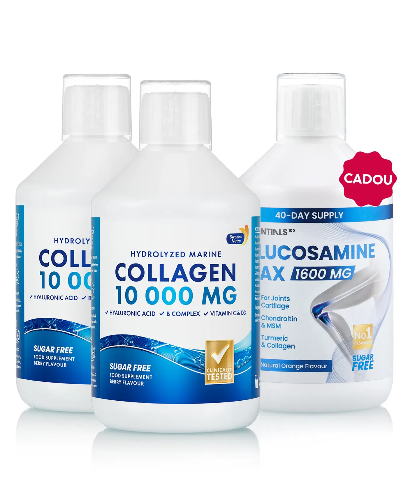 Pachet Piele & Articulații – 2 sticle × Colagen Marin 10.000 mg + Cadou Glucosamine Max Essentials